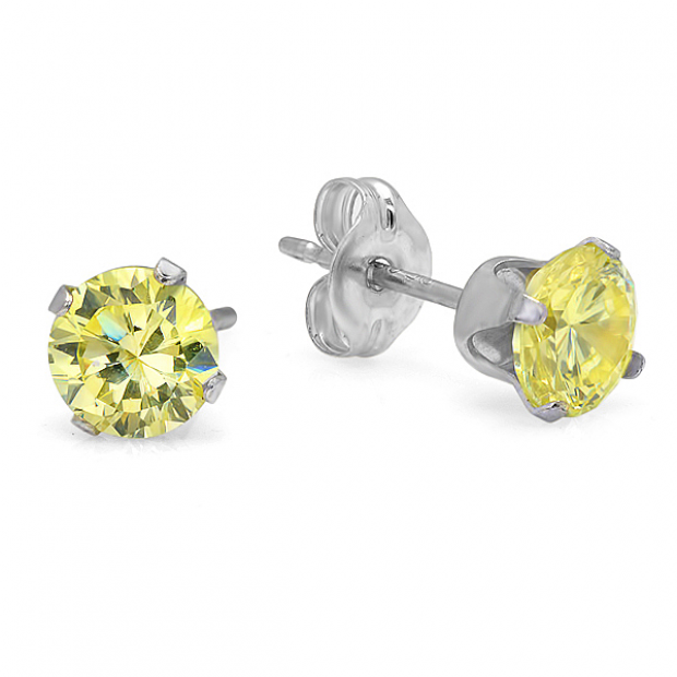 5mm Cubic Zirconia Stud Earrings in Sterling Silver