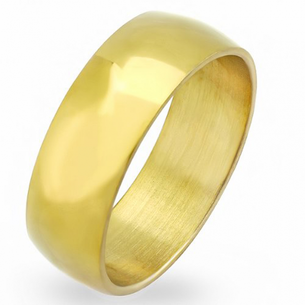 8 MM Stainless Steel Gold Plated Men