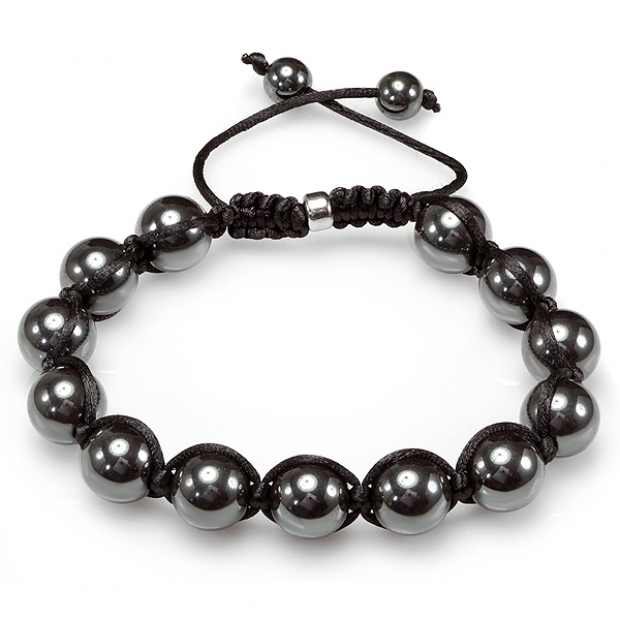 Shamballa Bracelet Mens Ladies Unisex Hip Hop Style Thirteen Black Onyx Marble Bead Buddhist Macrame Bracelet 10mm Bead Adjustable