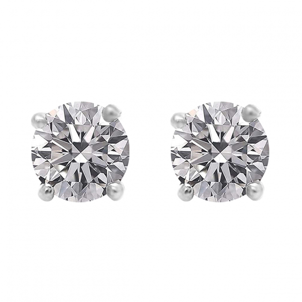 18k White Gold 1 Carat Diamond Studs