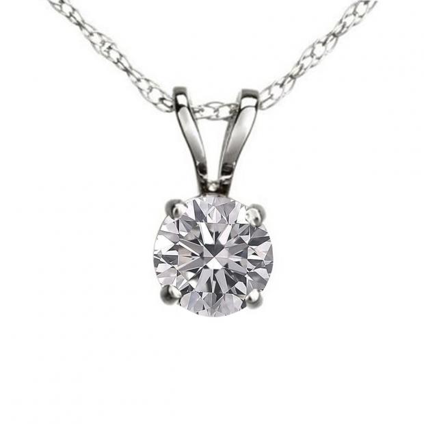 Dazzlingrock Collection 18K 5 MM Round Lab Created Gemstone Ladies Solitaire Pendant Yellow Gold