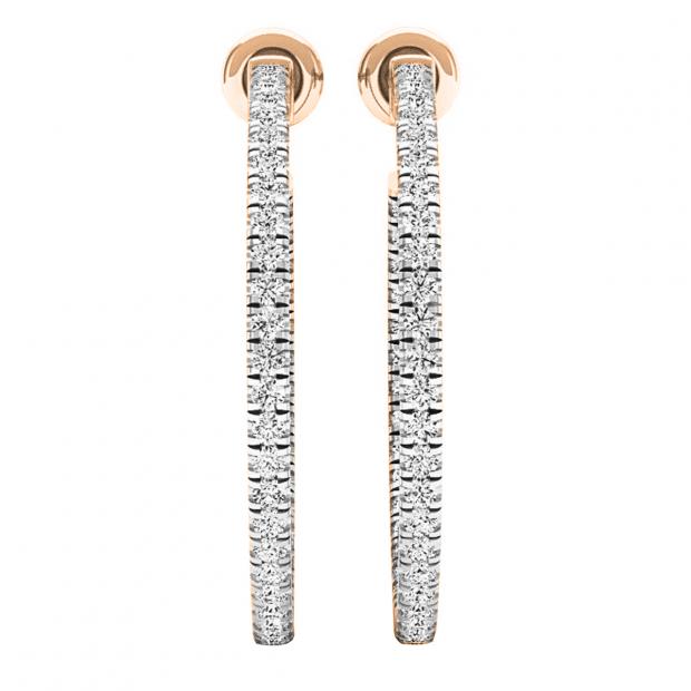 ゆか Unstoppable Love Lab-Grown Diamond Drop Hoop Earrings 1 ct