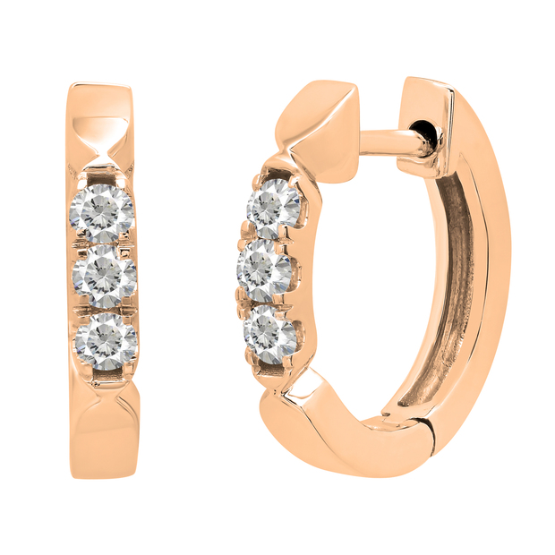 LADIES HUGGIES 0.20CT ROUND DIAMOND 10K WHITE GOLD LADIES HUGGIES 0.20CT ROUND DIAMOND 10K WHITE GOLD