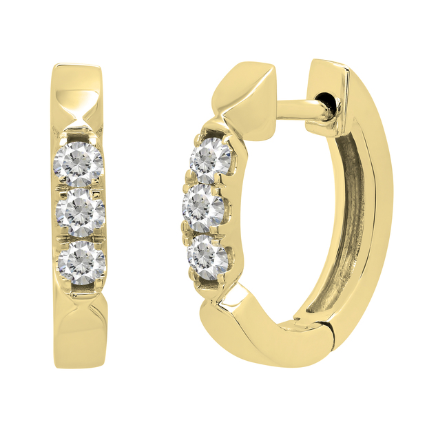 LADIES HUGGIES 0.20CT ROUND DIAMOND 10K WHITE GOLD LADIES HUGGIES 0.20CT ROUND DIAMOND 10K WHITE GOLD