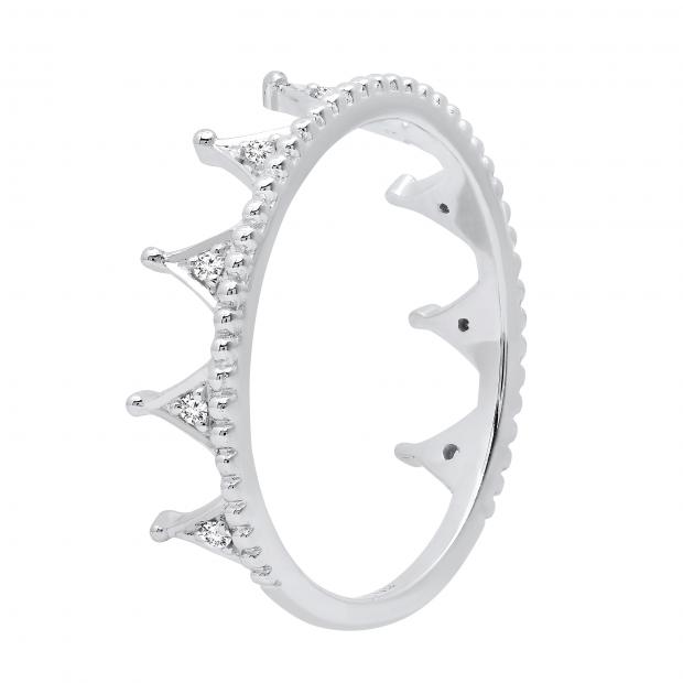 Dazzlingrock Collection 0.07ct Round White Diamond Beaded Crown Ring - 14K Rose Gold, Size 10 - View #7