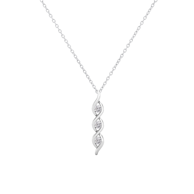 Buy 0.10 Carat (ctw) Round Lab Grown Diamond Ladies 3 Stone Infinity  Pendant 1/10 CT 14K White Gold Online at Dazzling Rock