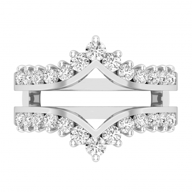 Buy 1.00 Carat (ctw) Round Diamond Ladies Wedding Enhancer Guard Double Ring  Band 1 CT Platinum Online at Dazzling Rock