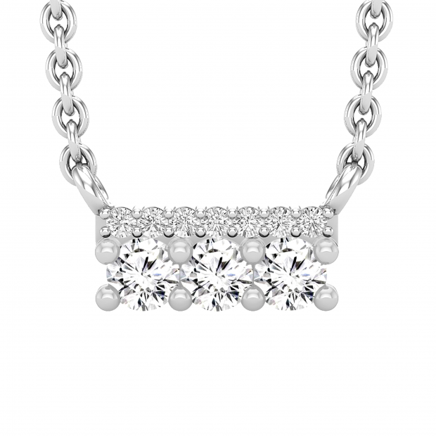 Buy 0.30 Carat (ctw) Round Lab Grown Diamond Ladies Bar Style Pendant 1/3  CT 10K White Gold Online at Dazzling Rock