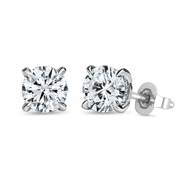 LADIES STUD EARRINGS 1.50CT ROUND DIAMOND 10K WHITE GOLD LADIES STUD EARRINGS 1.50CT ROUND DIAMOND 10K WHITE GOLD