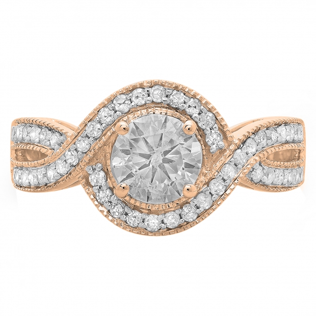 Dazzlingrock Collection Round White Diamond Accents Ladies Swirl