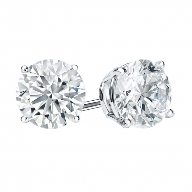 Buy Carat Round Cubic Zirconia Prong Solitaire Unisex Stud - Main Image