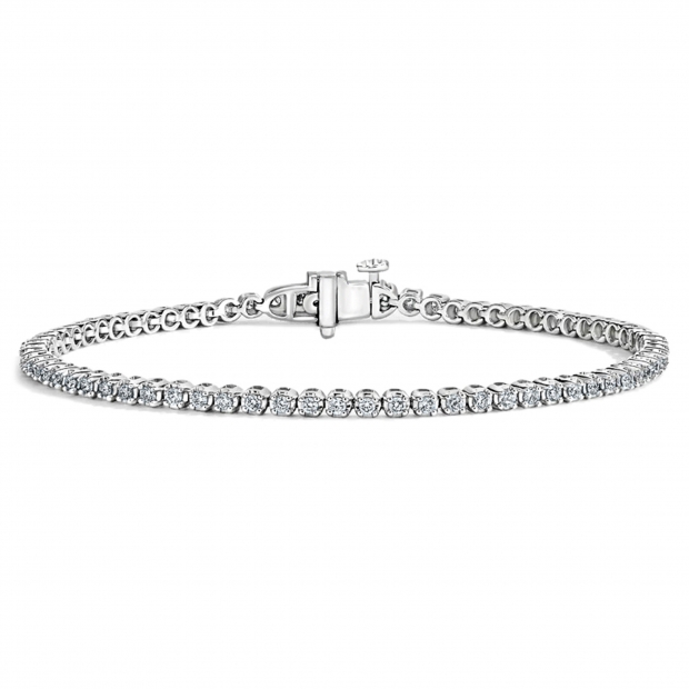 TENNIS BRACELET - Silver Bracelet with store Synthetic Diamonds