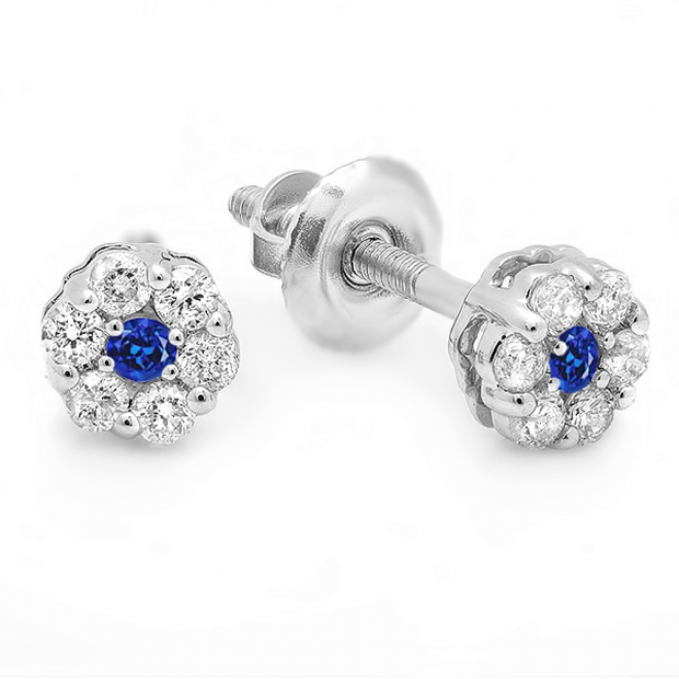 Buy Carat (ctw) 14k White Gold Round White Diamond Blue