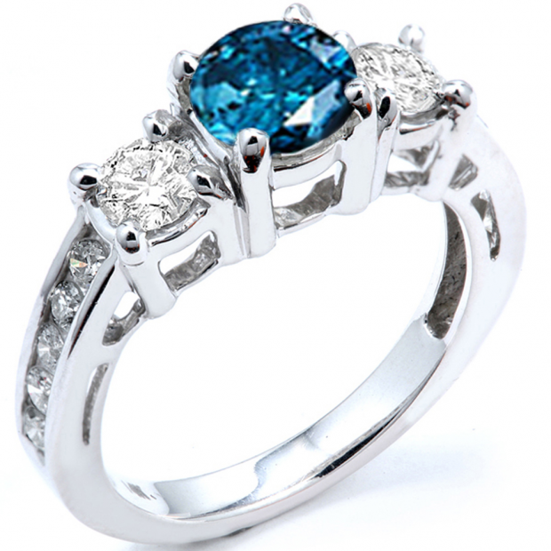Buy Carat (ctw) 10k White Gold Round Blue And White Diamond