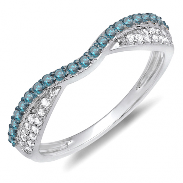 blue and white diamond band