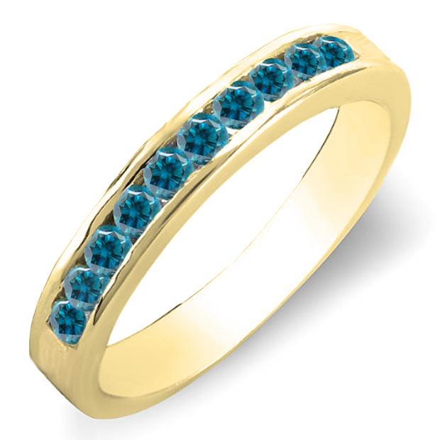 ctw Dazzlingrock Collection 1.70 Carat 10K Gold Round White Cubic Zirconia CZ Eternity Wedding Stackable Band
