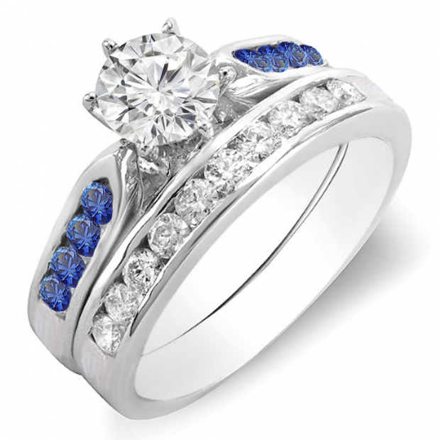 Online Stunning blue and white diamond ring