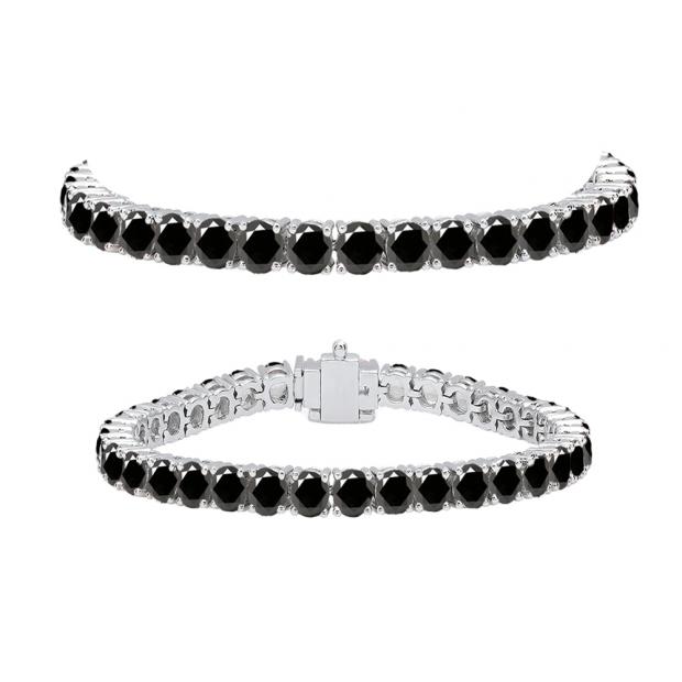 Carat (ctw) 10K White Gold Round Cut Real Black Diamond