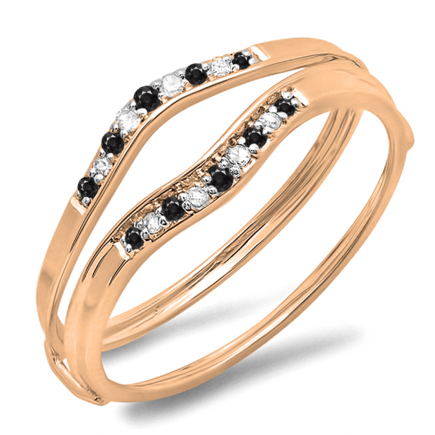 TwoBirch Criss Cross Infinity Ring Guard Enhancer in 10k Rose Gold with  Diamonds (G-H,I2-I3) (