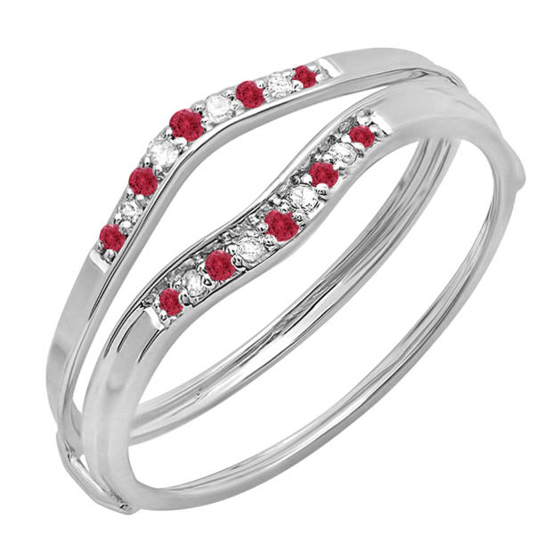 Buy Carat (ctw) 14K White Gold Round Red Ruby White