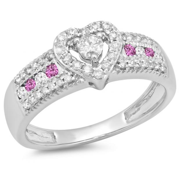 2ct Pink Heart Shape Ring