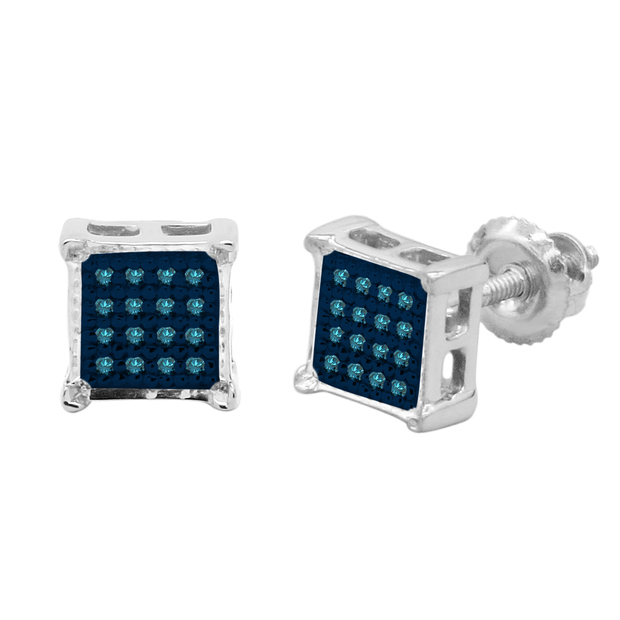 blue diamond earrings men's