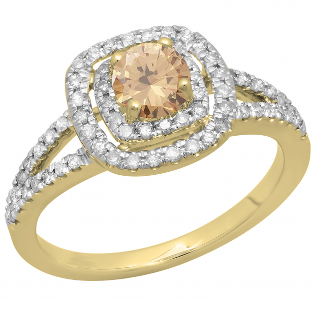 Buy Carat (ctw) 14K Yellow Gold Round Champagne White