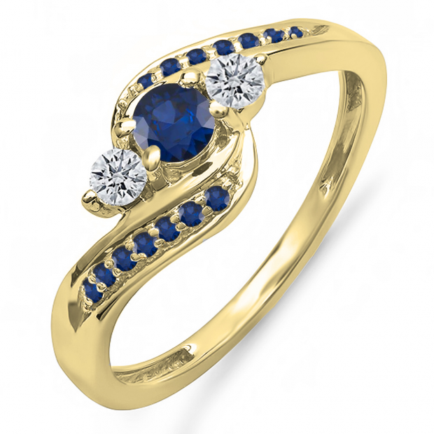 10k white/yellow gold 2024 sapphire diamonds