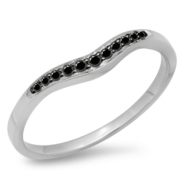 LADIES STACKABLE BAND 0.11CT ROUND DIAMOND 14K WHITE GOLD LADIES STACKABLE BAND 0.11CT ROUND DIAMOND 14K WHITE GOLD