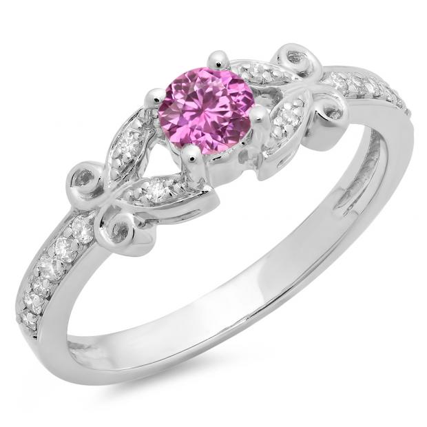 10kt Unique antique Pink sapphire and deals white sapphire ring