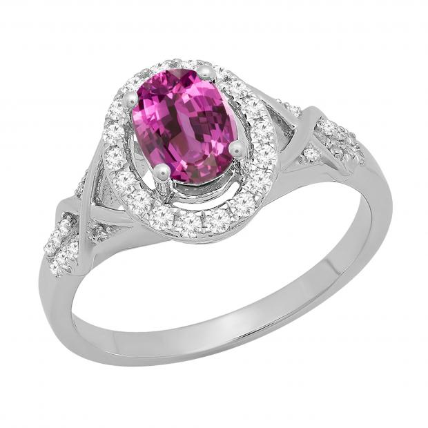 Women's Dark Pink Ring White