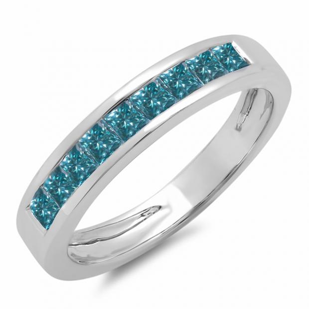 blue diamond stackable ring