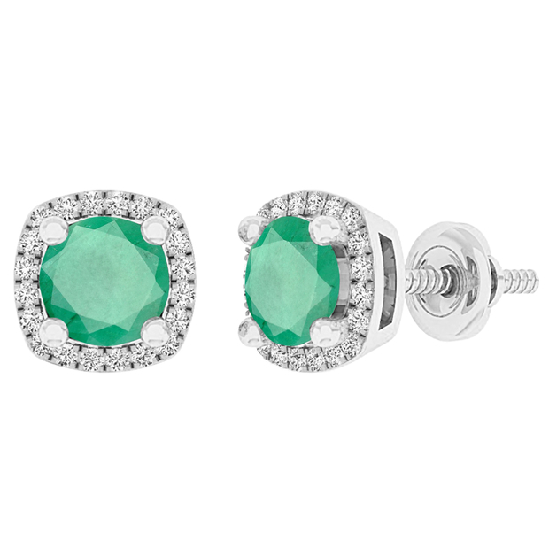 Dazzlingrock Collection 14K Gold 5 MM Each Heart Shape Emerald Ladies Stud Earrings