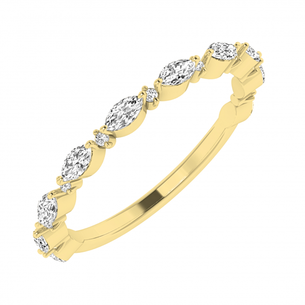 Buy 3x1.5mm Marquise and Round White Diamond Alternating Style ...