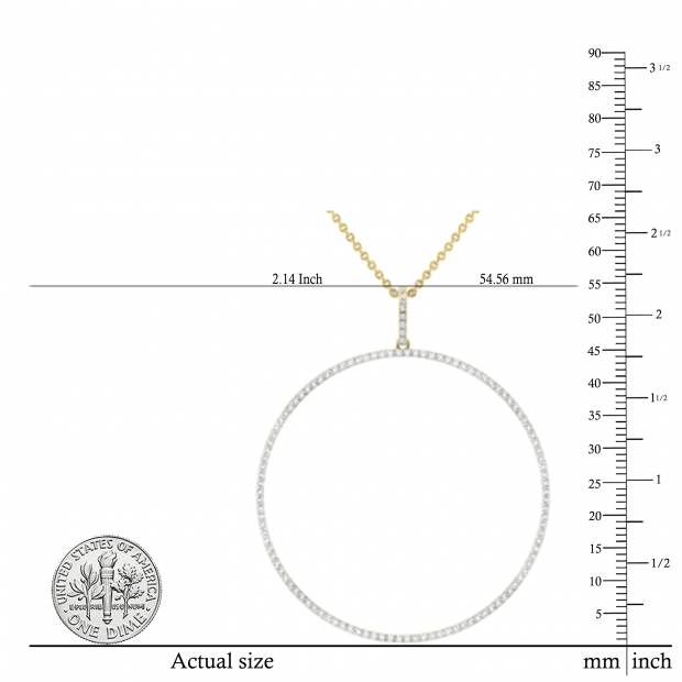 Buy Round White Diamond Mininal Trendy Open Circle Slider Pendant