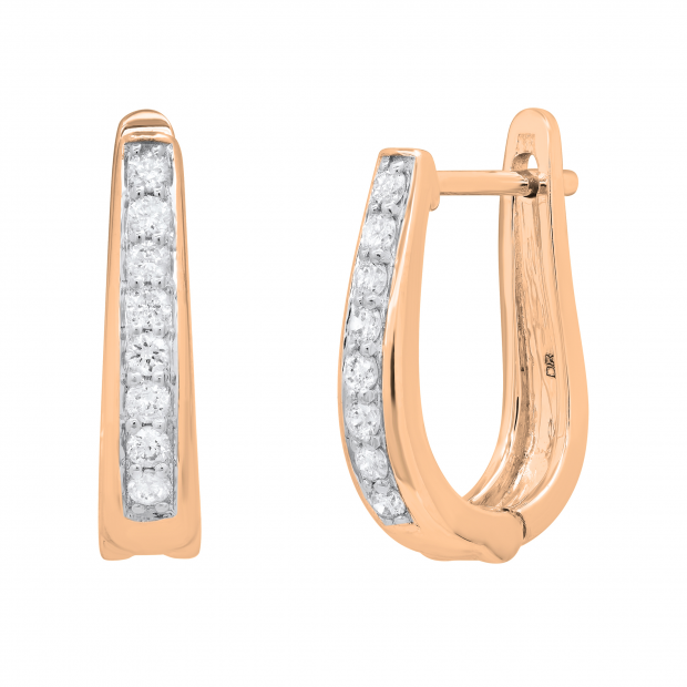 18K Gold Huggie Earrings With VS Clarity