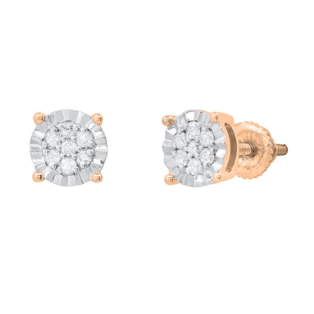 Stylish Rose Gold Diamond Earrings 18K Rose Gold