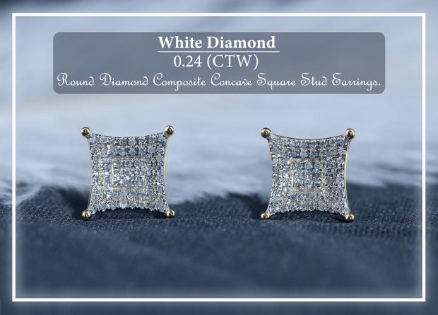 Square Diamond Stud Earrings – Design Gold Jewelry