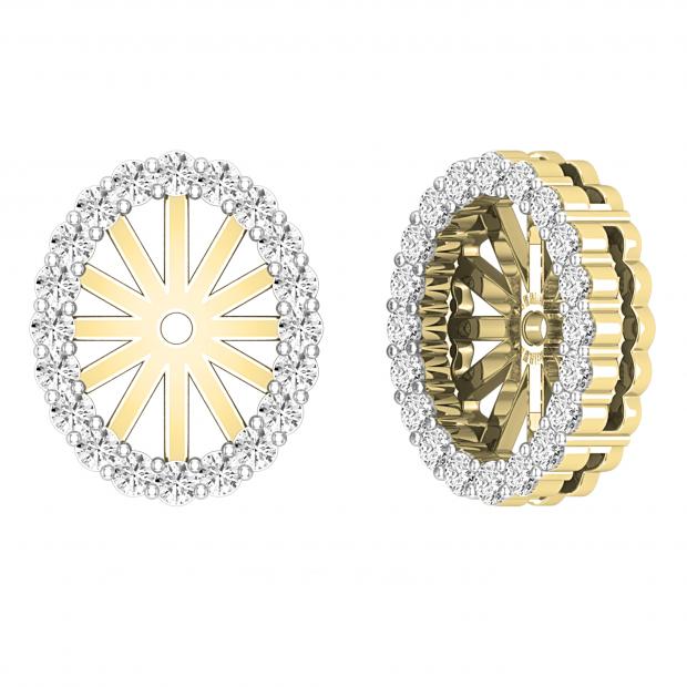 Yellow gold earring on sale jackets for diamond studs