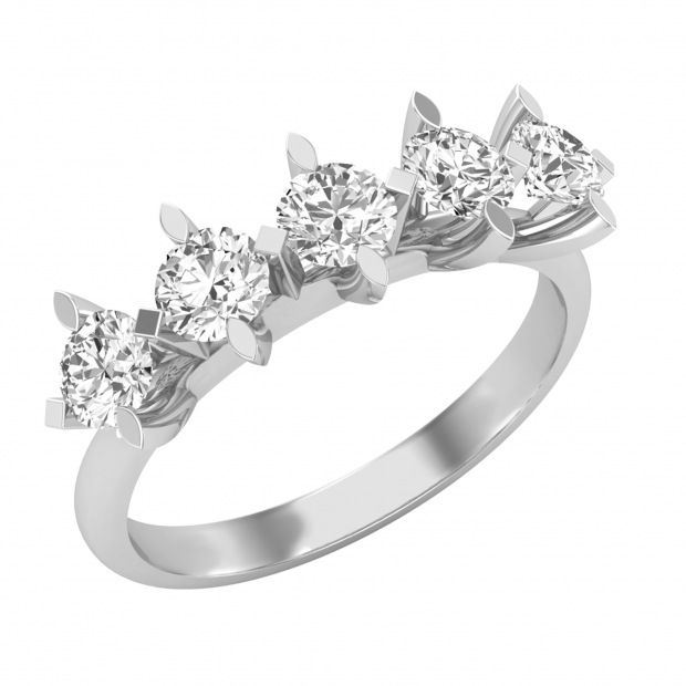 Engagement Ring -Vintage Five Stone Diamond Trellis Engagement Ring-ES2107