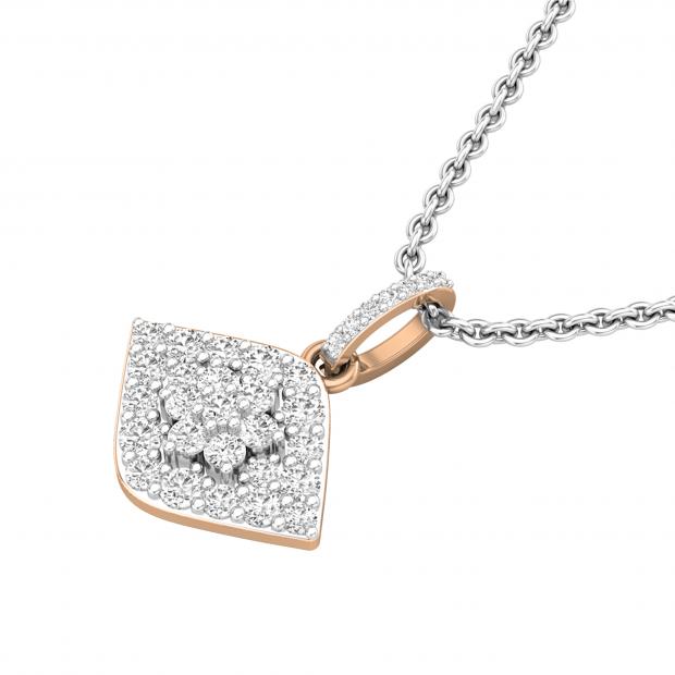 10K White Gold Evil Eye Pendant With 0.10ct Natural Diamond - 18" Silver Chain