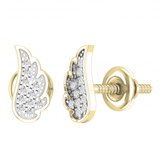10K White Gold Diamond Angel Wing Earrings (1/5 cttw) 