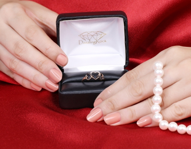 Buy Carat (ctw) 10k Rose Gold Round Black and White Diamond