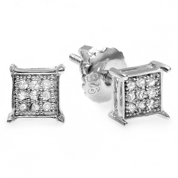 sterling silver diamond earrings mens