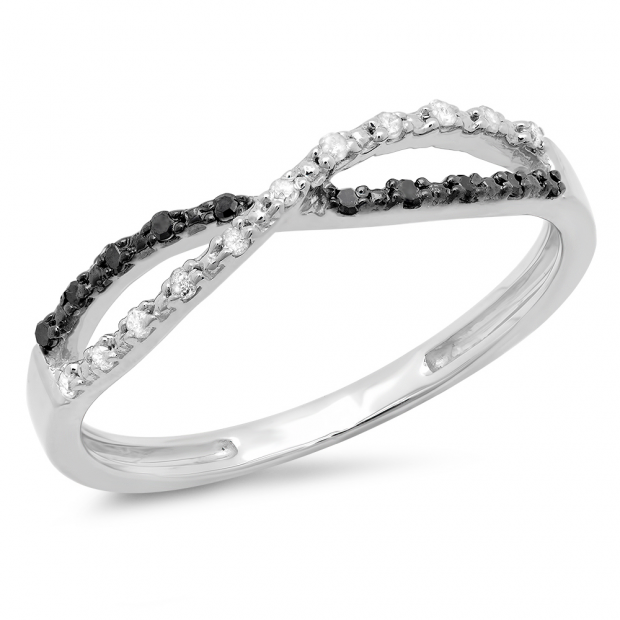 Dazzlingrock Collection 0.10 Carat ctw Sterling Silver Round White Diamond Ladies Wedding Guard Band Ring 1//10 CT
