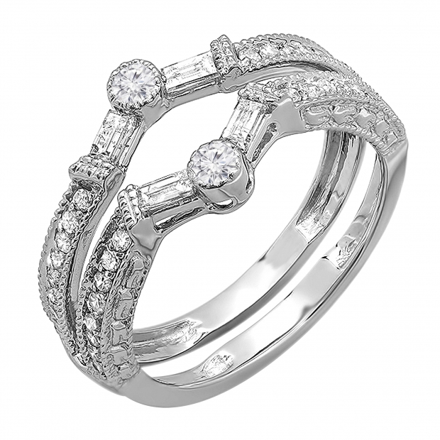 ctw 14K Gold Baguette White Diamond Ladies Anniversary Wedding Band 1//2 CT Dazzlingrock Collection 0.50 Carat