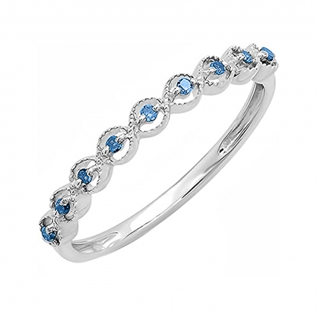 ctw White /& Black Diamond Infinity Swirl Wedding Anniversary Band 1//10 CT Dazzlingrock Collection 0.10 Carat Sterling Silver
