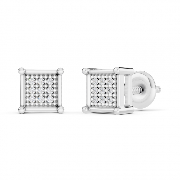 Men's 0.33 CTW White Diamond Kite Stud Earrings – 10K Yellow Gold, Hip Hop Iced Out Style