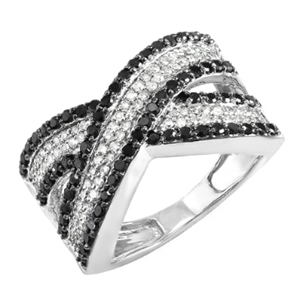 Buy Carat (ctw) 10k White Gold Round Black White Diamond