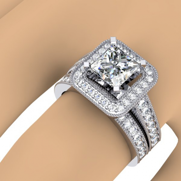 Buy 0.75 Carat (ctw) 14k White Gold Brilliant Round Diamond Ladies Bridal  Engagement Semi Mount Ring With Matching Band Set 3/4 CT (No Center Stone)  Online at Dazzling Rock